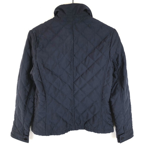 RALPH LAUREN Quilted Snap Front Jacket Women's Sz S Navy Blue Pockets Lined EUC - Picture 3 of 11